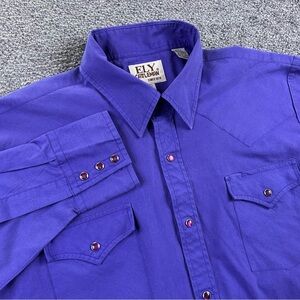Ely Cattleman Men's Vibrant Purple Button Down Shirt large